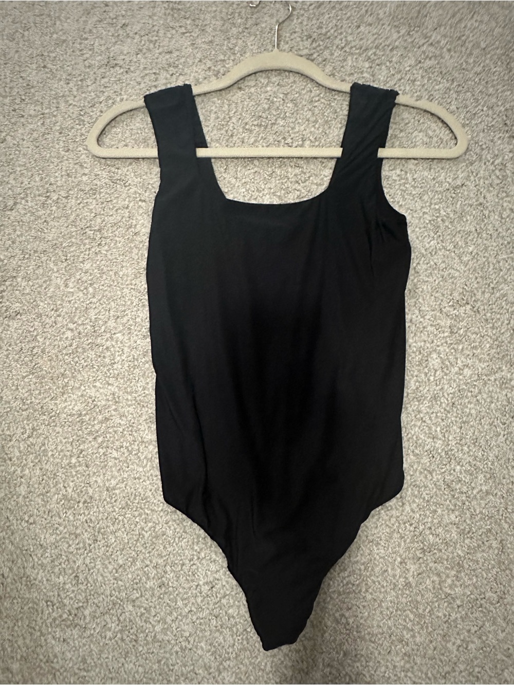 Aerie Black Square Neck Tank Bodysuit